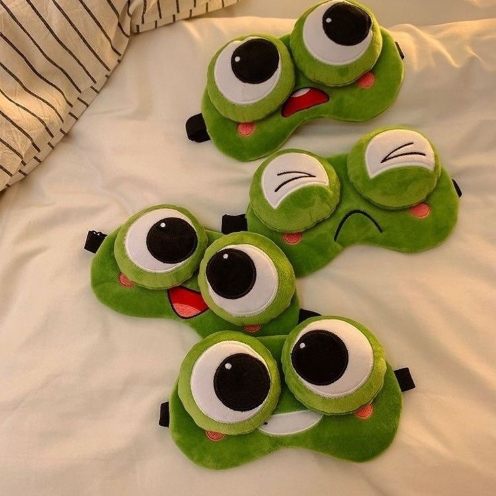 Sleep Eye Mask 3D - Penutup Mata Tidur Katak Kartun yang