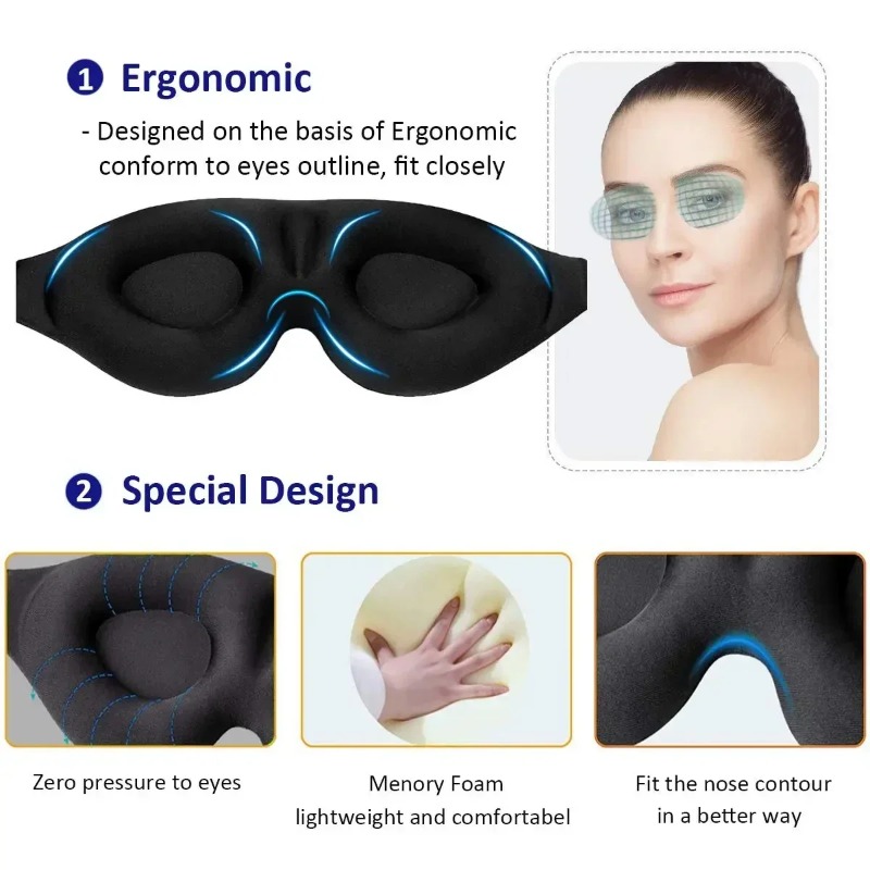 1 Buah Masker Tidur Berkontur  - Sleep Eye Mask 3D ulasan dan harga