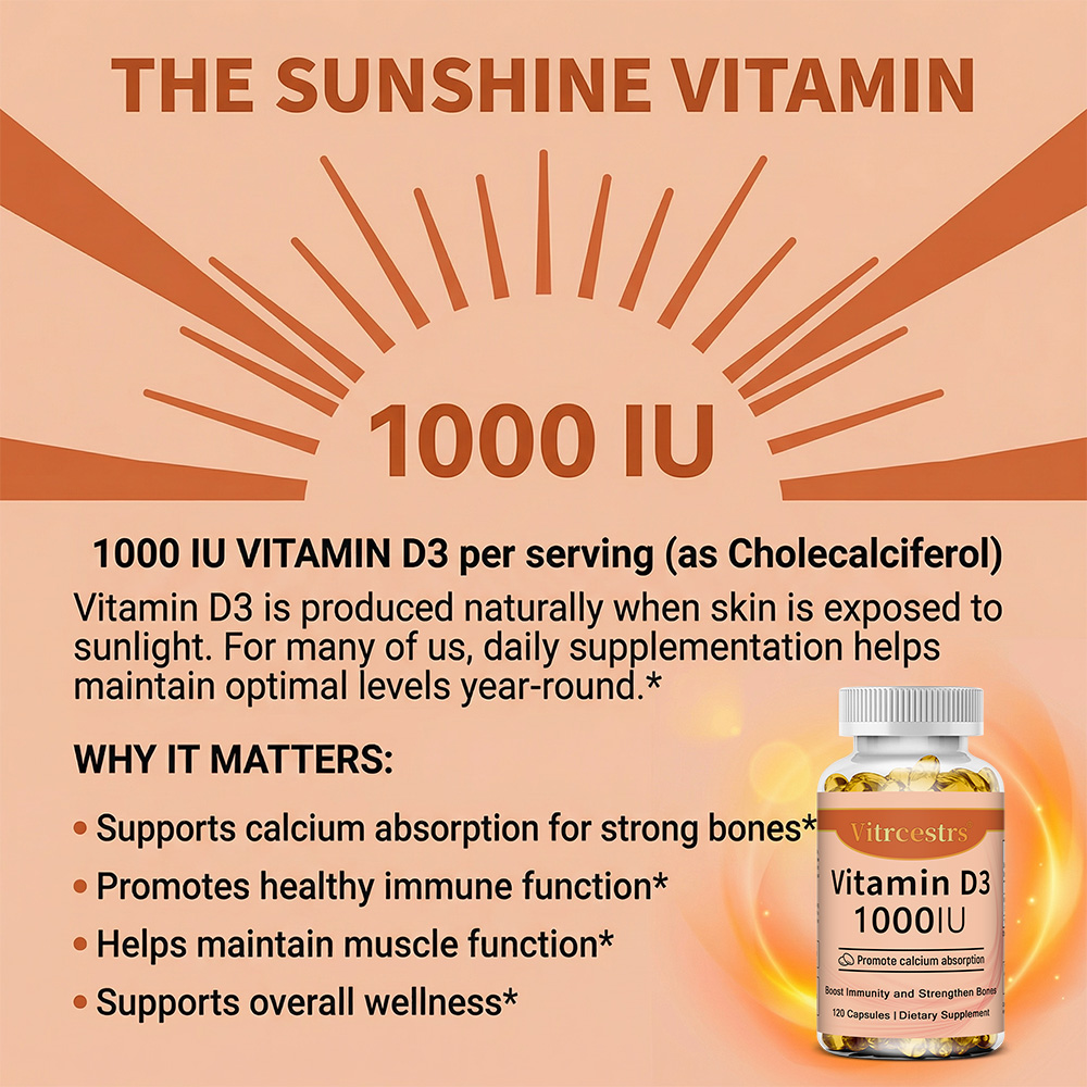 Kapsul Vitamin D3 1000 IU, Men - Health Wellness Day ulasan dan harga