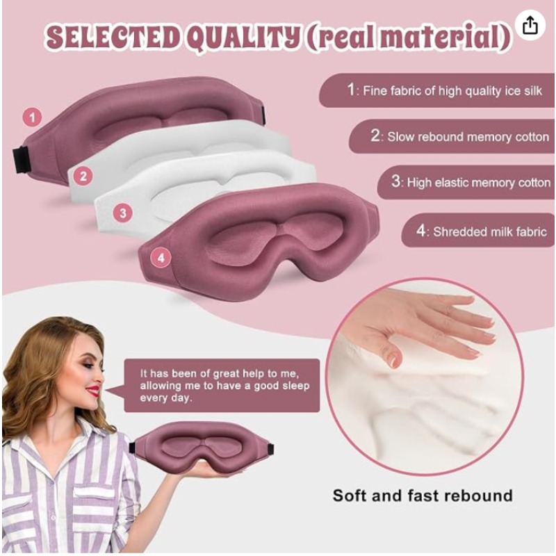 2 paket Masker Mata 3D Canggih - Sleep Eye Mask 3D ulasan dan harga